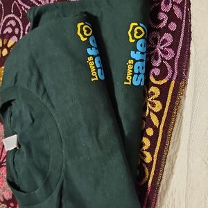 2 Lowe's Jerzees Dark Green Short Sleeve Tee. Never Used Man And Women t shirt